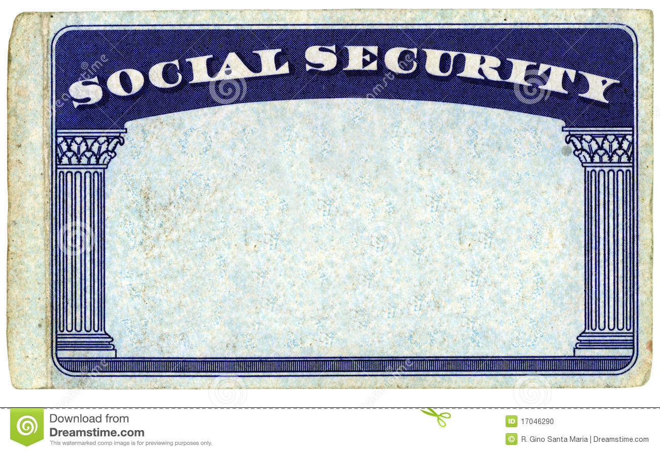 Blank American Social Security Card Stock Photo – Image Of Pertaining To Ss Card Template