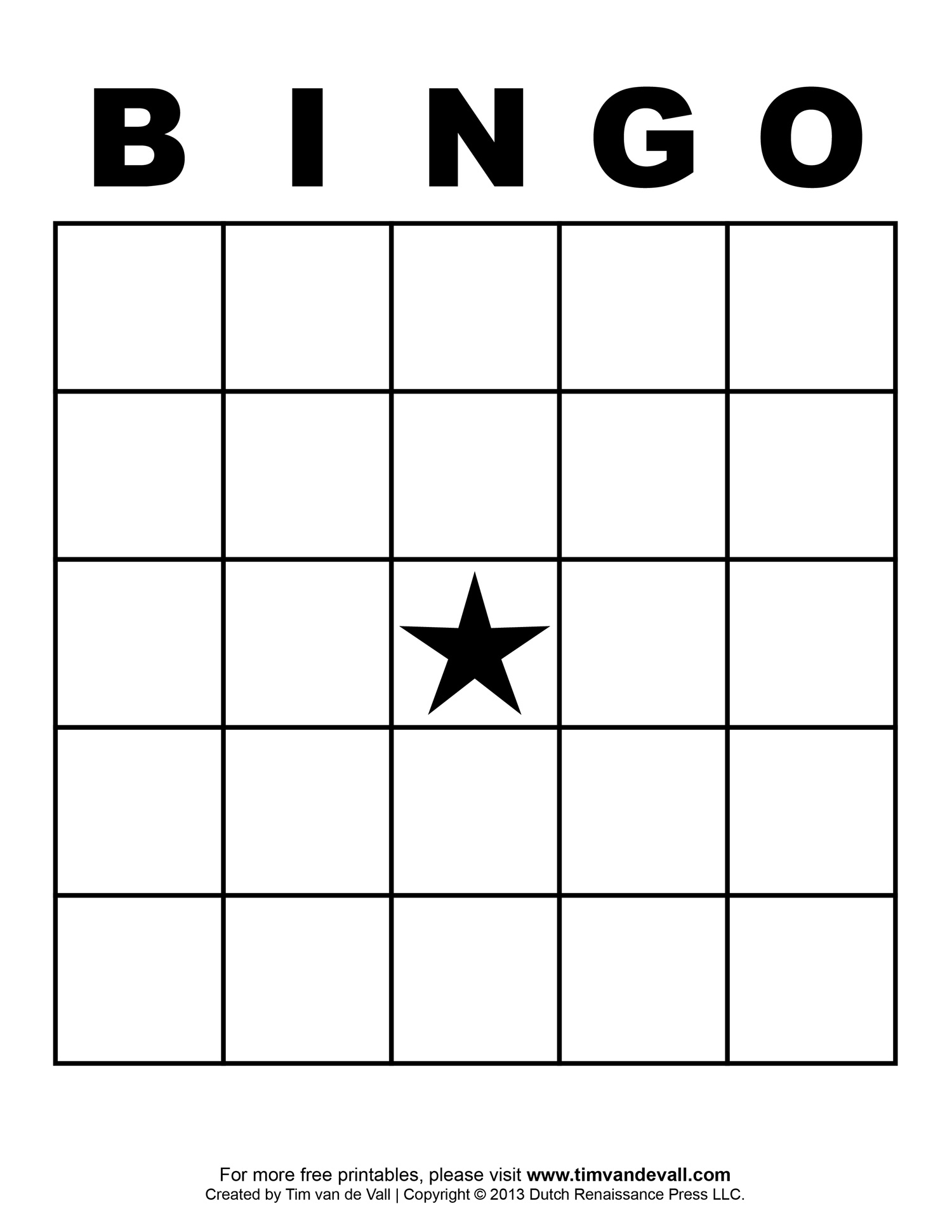 Blank Bingo Template – Tim's Printables In Bingo Card Template Word