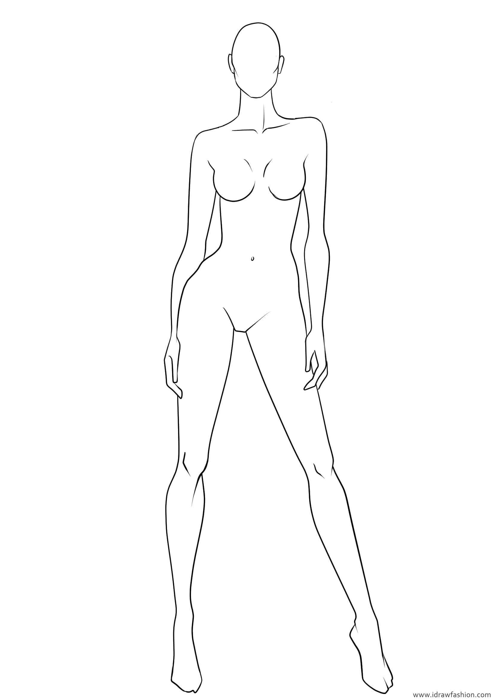 Blank Body Sketch At Paintingvalley | Explore Collection Inside Blank Model Sketch Template