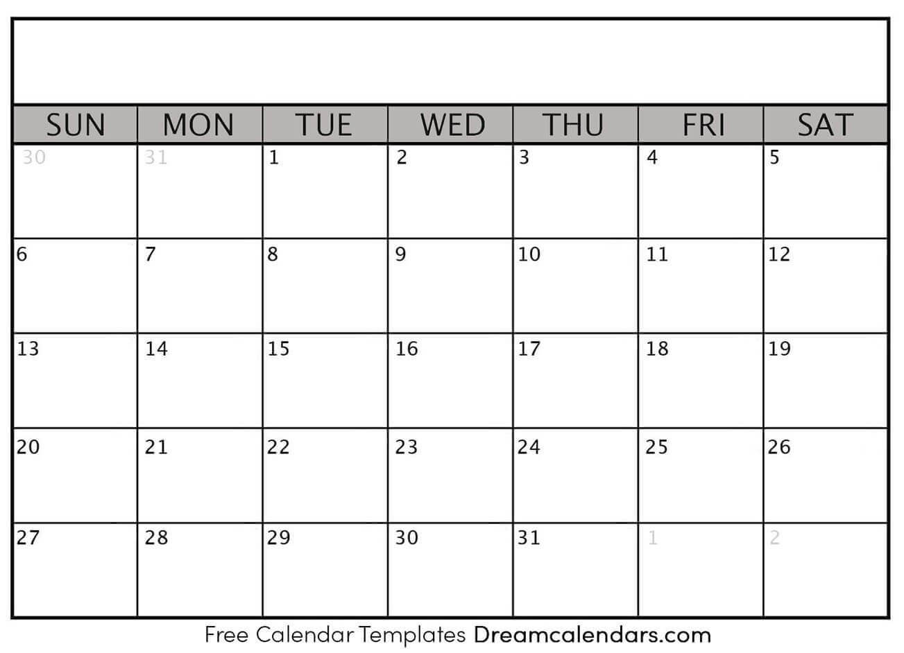 Blank Calendar Templates. You Can Create Your Activities Throughout Blank Activity Calendar Template
