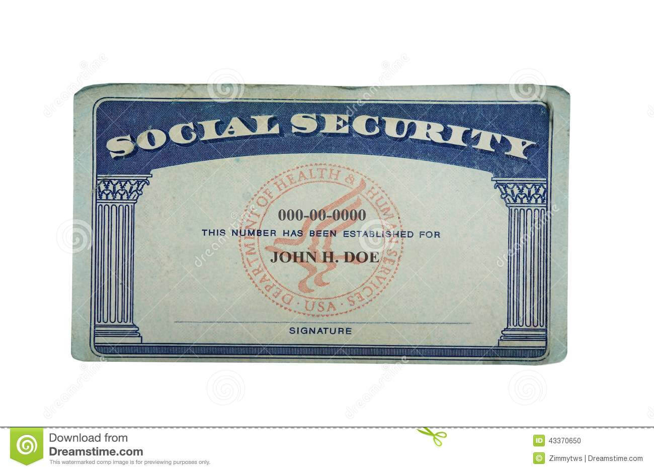 Blank Card Stock Photo. Image Of Paper, Social, Security Throughout Social Security Card Template Pdf