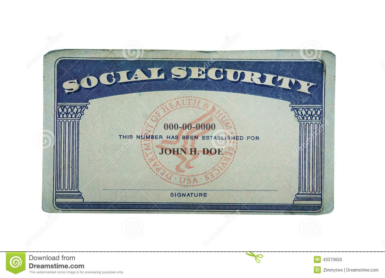 Blank Card Stock Photo. Image Of Paper, Social, Security With Regard To Ss Card Template