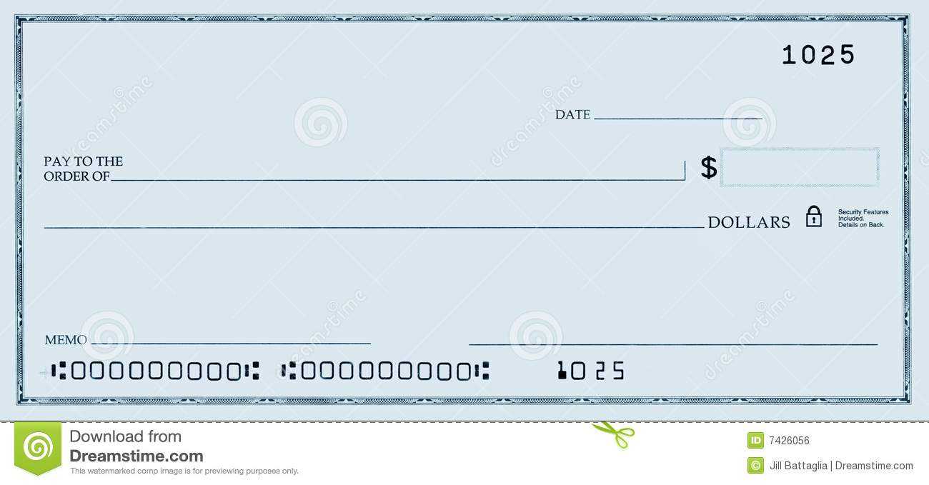 Blank Check With False Numbers Stock Photo – Image Of Cheque Within Blank Cheque Template Download Free