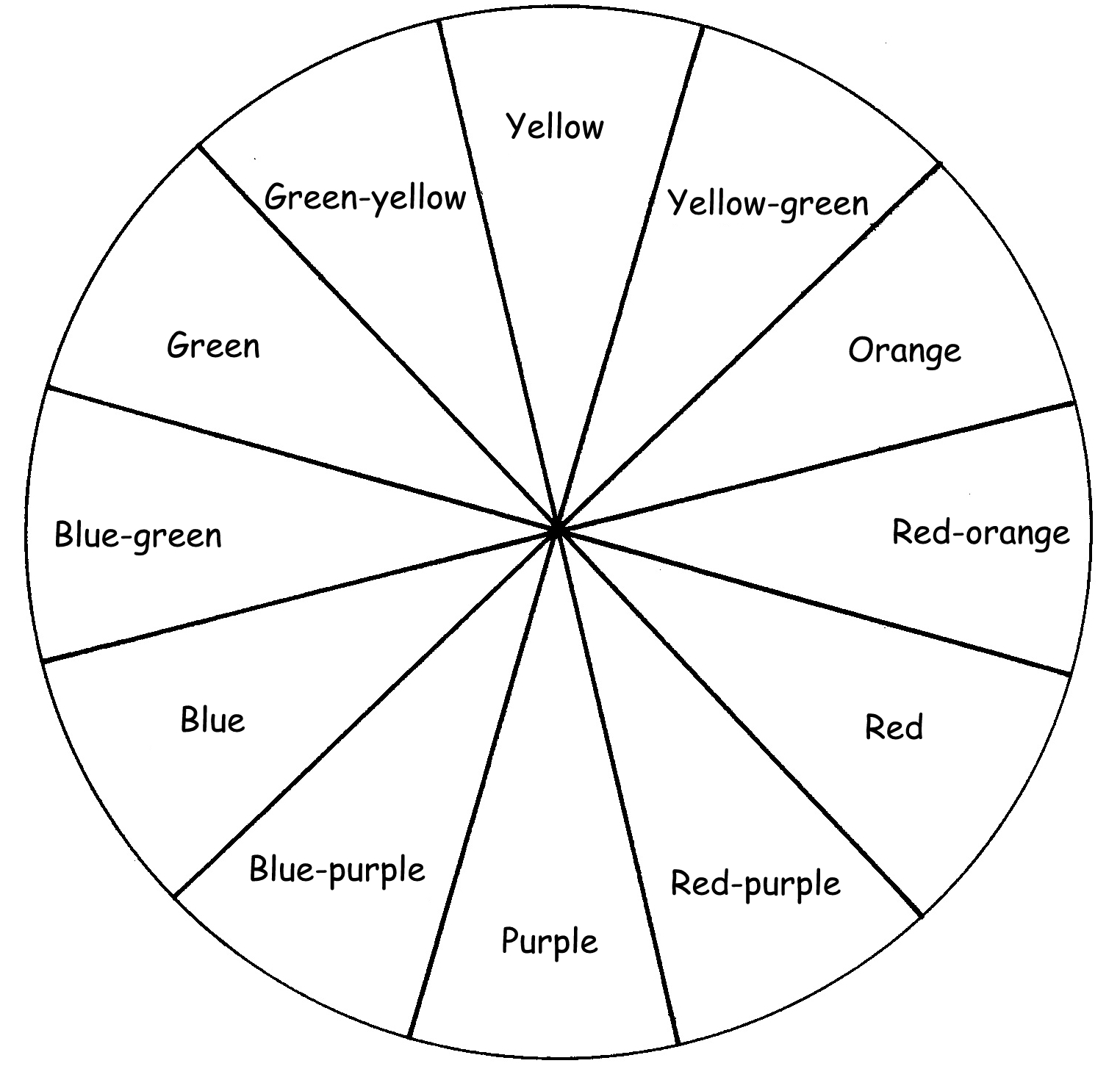 Blank Color Wheel Worksheet | Color Wheel Worksheet, Warm With Blank Color Wheel Template