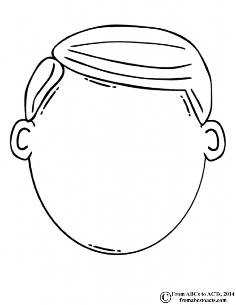 Blank Face Clipart Black And White Throughout Blank Face Template Preschool