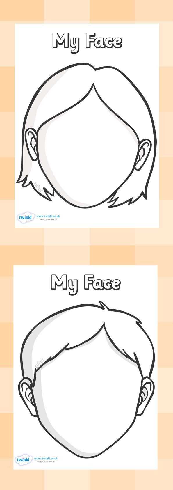 Blank Faces Templates. Free Printables - Children Can Draw In Blank Face Template Preschool