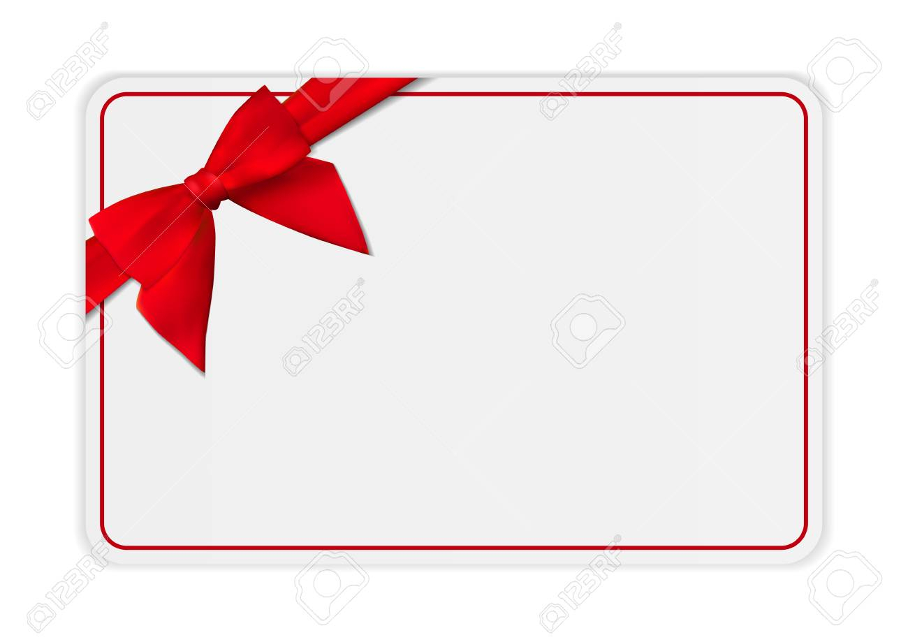 Blank Gift Card Template With Bow And Ribbon. Vector Illustration.. Throughout Present Card Template