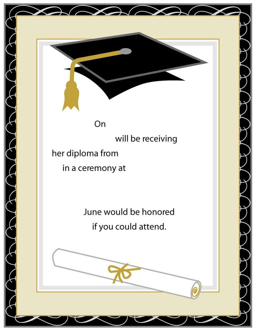 Blank Graduation Invitation Templates – Forza In Free Graduation Invitation Templates For Word
