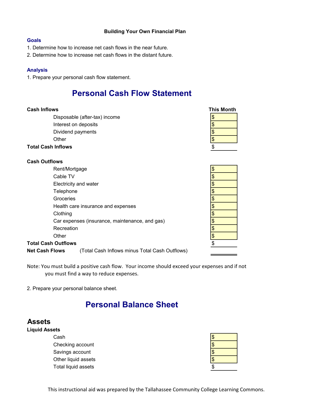 Blank Income Statement And Balance Sheet – Forza Pertaining To Blank Personal Financial Statement Template