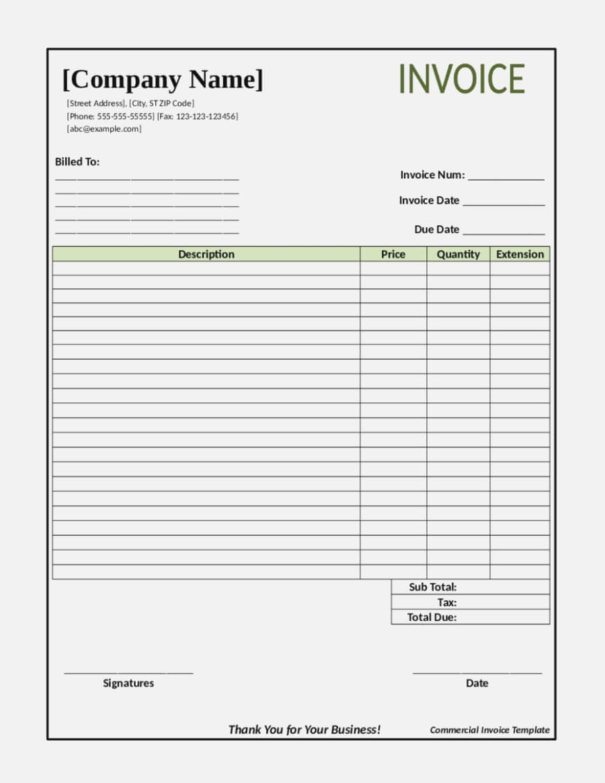 Blank Invoice Sample Pdf Fillable Service Free Receipt With Free Printable Invoice Template Microsoft Word