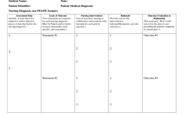 Blank Nursing Care Plan Templates - Google Search | Nursing throughout Nursing Care Plan Template Word