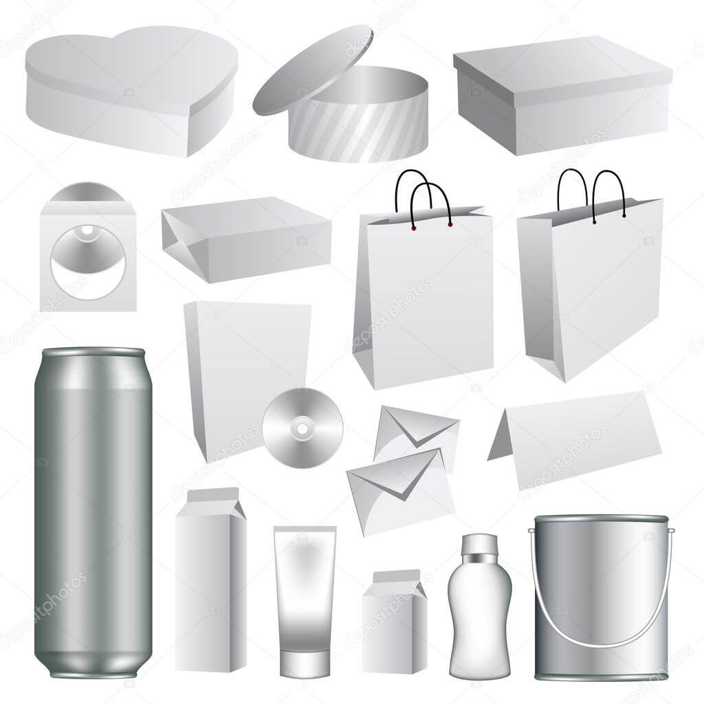 Blank Packaging Templates Collection — Stock Vector Intended For Blank Packaging Templates