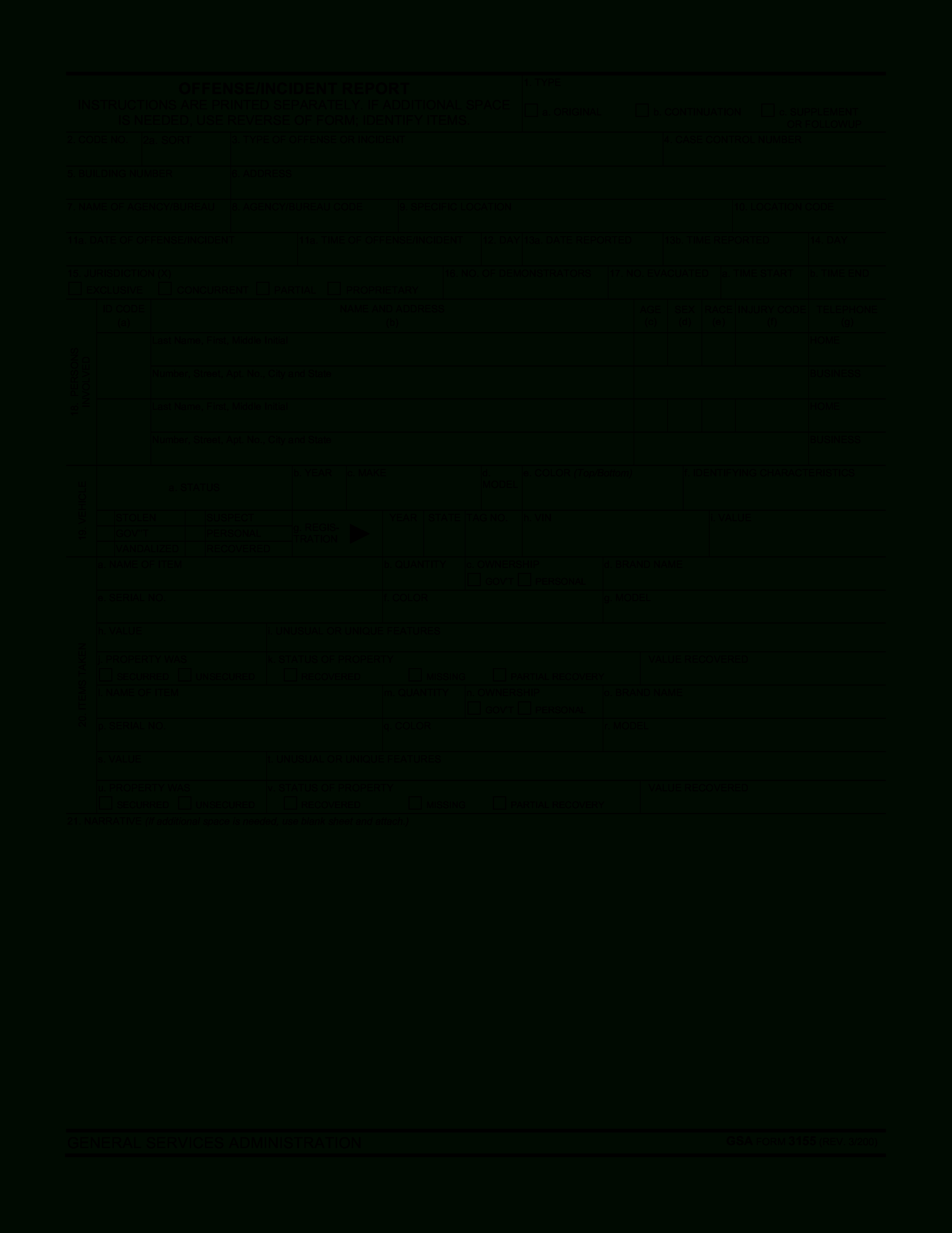Blank Police Report Template | Templates At For Police Report Template Pdf