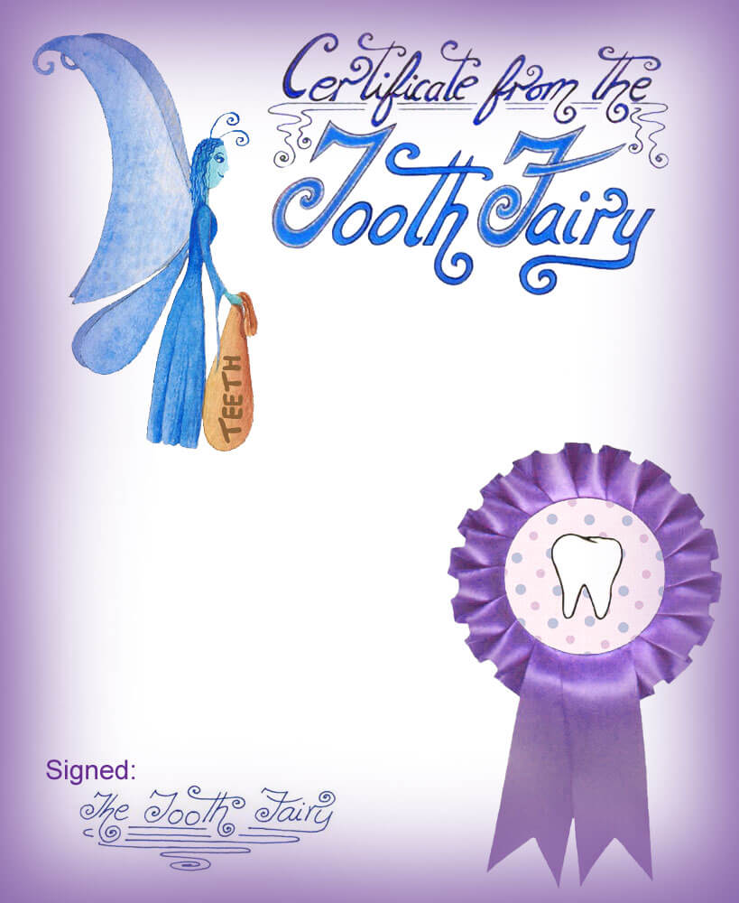 Blank Purple Tooth Fairy Certificate | Rooftop Post Printables Within Tooth Fairy Certificate Template Free