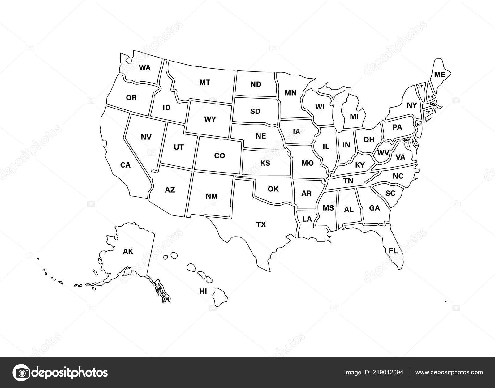 Blank Similar Usa Map Isolated On White Background. United Intended For United States Map Template Blank