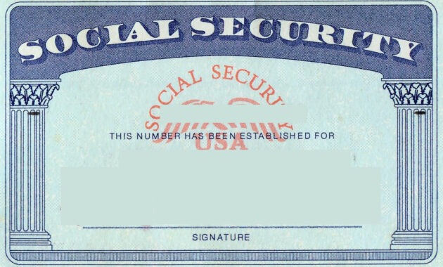 Blank Social Security Card Template