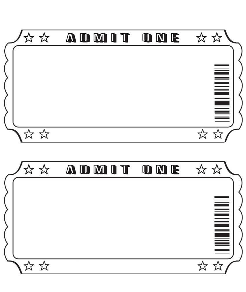 Blank Ticket … | Ticket Template, Printable Tickets, Ticket With Regard To Blank Admission Ticket Template