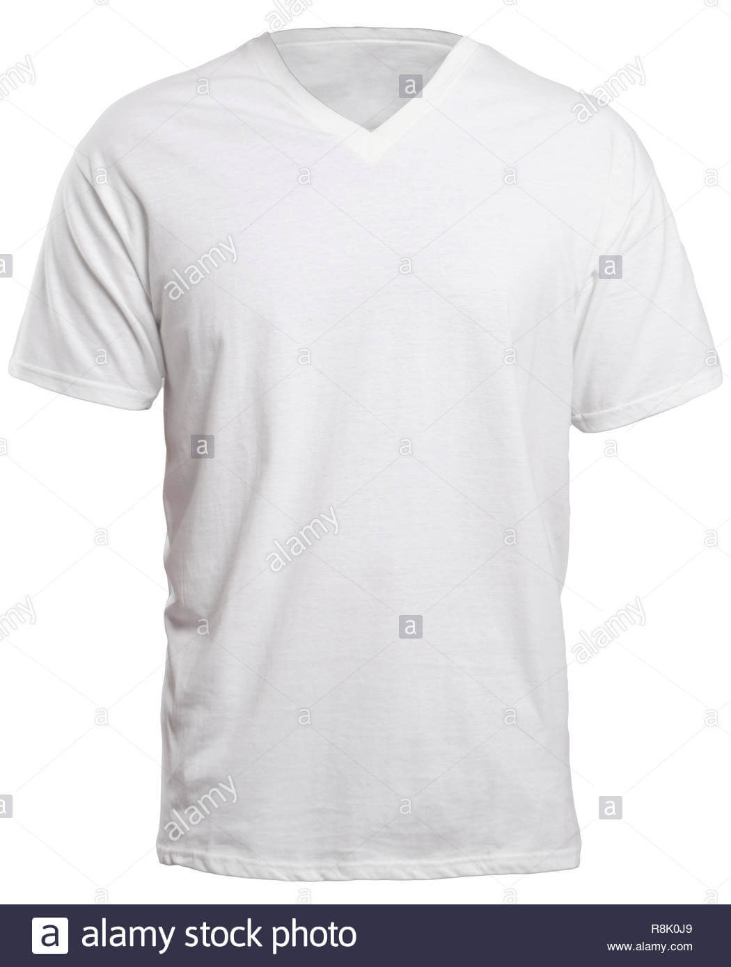 Blank V Neck Shirt Mock Up Template, Front View, Isolated On Pertaining To Blank V Neck T Shirt Template