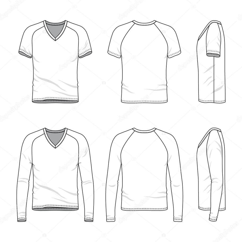 Blank V Neck T Shirt And Tee. — Stock Vector © Aunaauna2012 Pertaining To Blank V Neck T Shirt Template