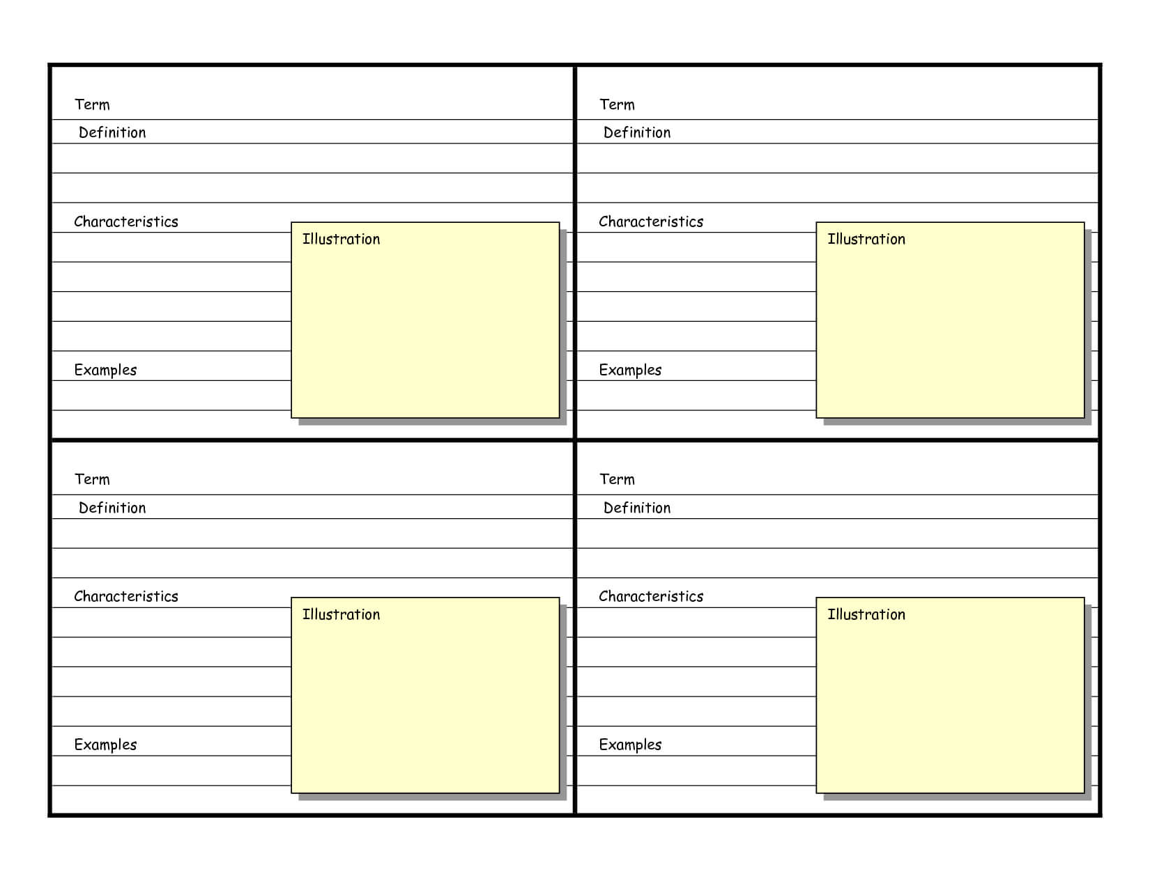 Blank Vocabulary Card Template | Vocabulary Cards For Free Printable Blank Flash Cards Template