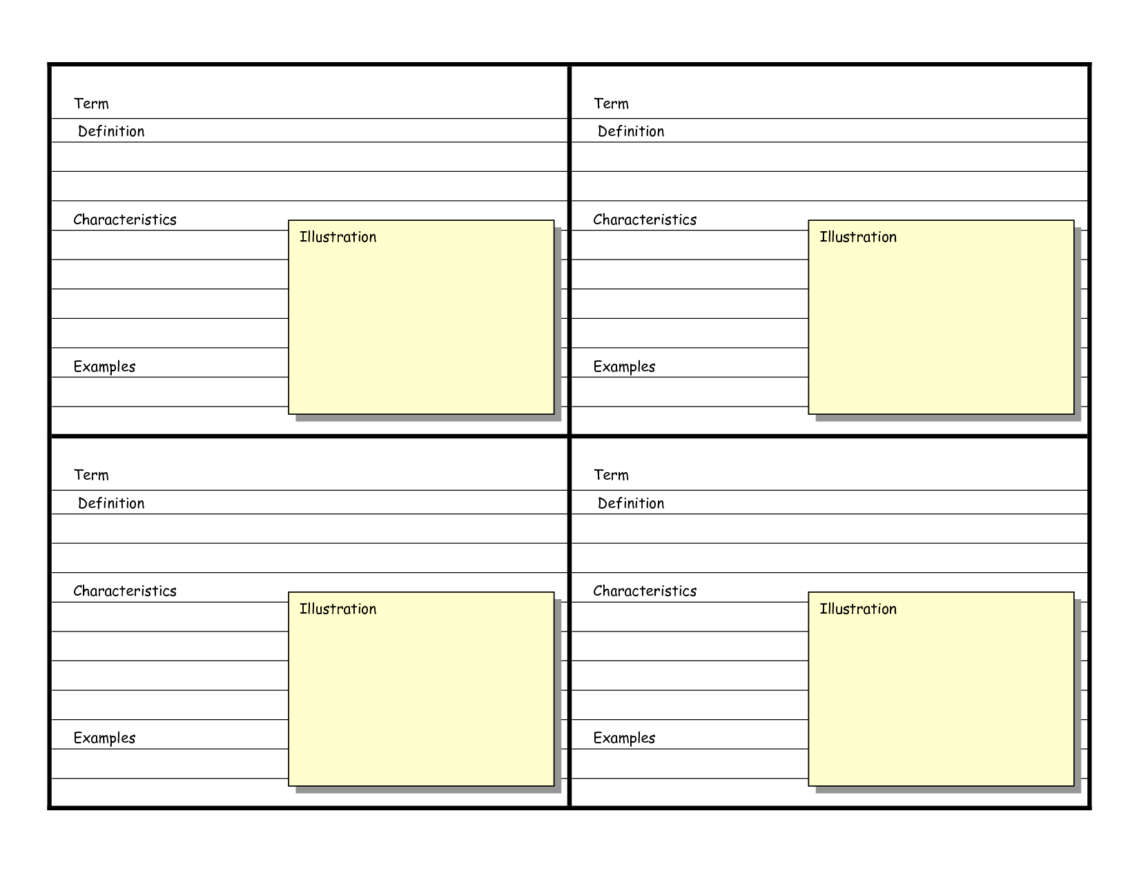 Blank Vocabulary Card Template | Vocabulary Cards With Regard To Free Printable Flash Cards Template
