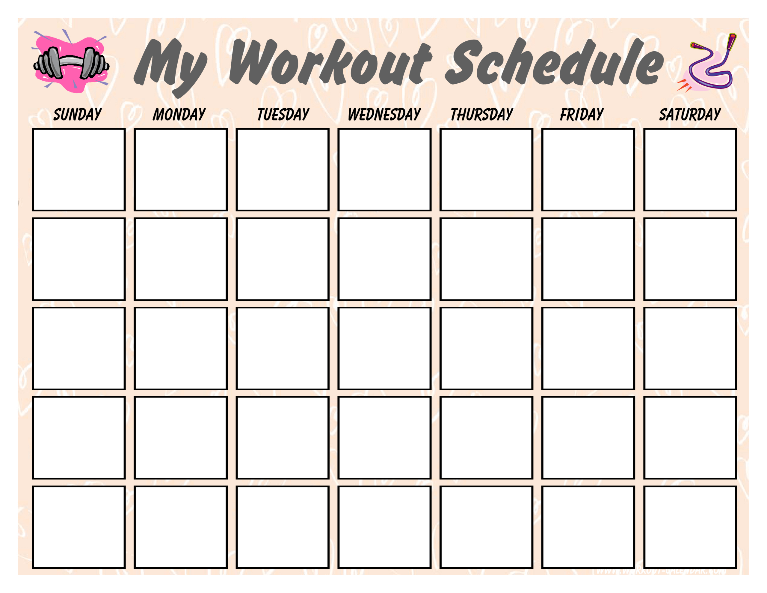 Blank Workout Schedule For Women | Templates At Throughout Blank Workout Schedule Template