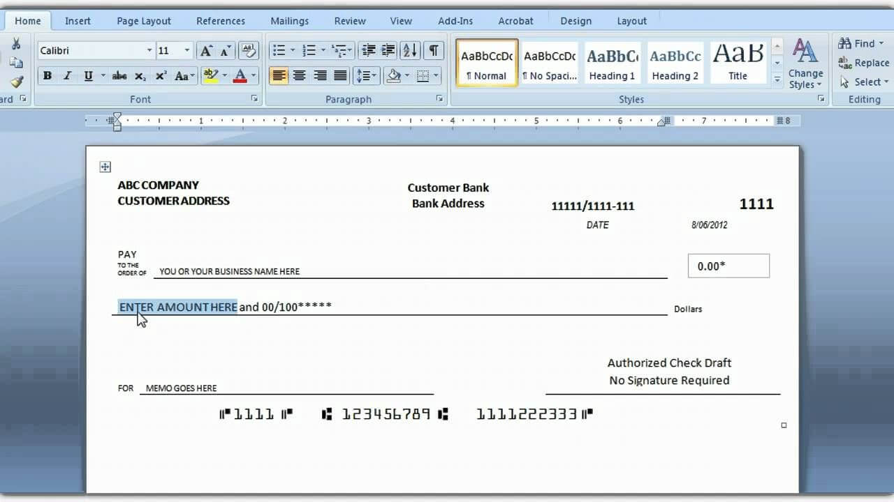 Blank+Business+Check+Template | Blank Check, Business Checks Throughout Blank Check Templates For Microsoft Word