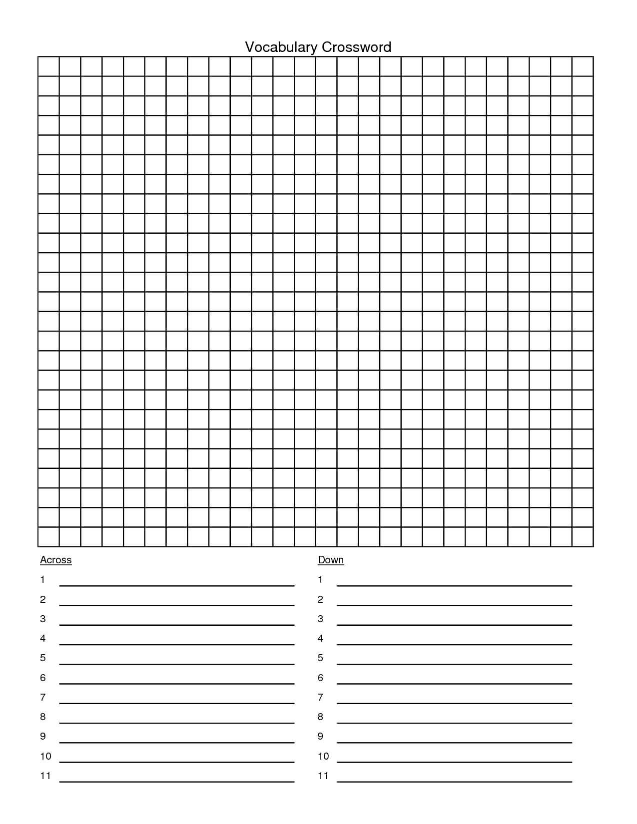 Blank+Crossword+Puzzle+Template | Templates Printable Free Intended For Word Sleuth Template