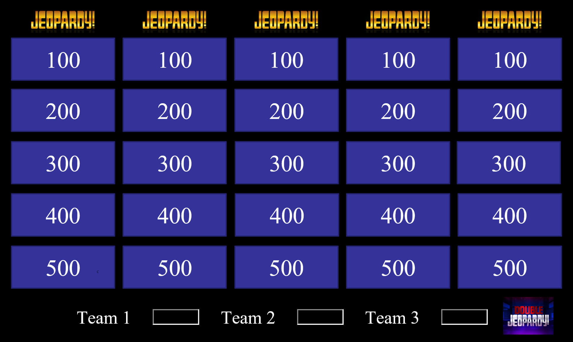 Blog In Jeopardy Powerpoint Template With Score