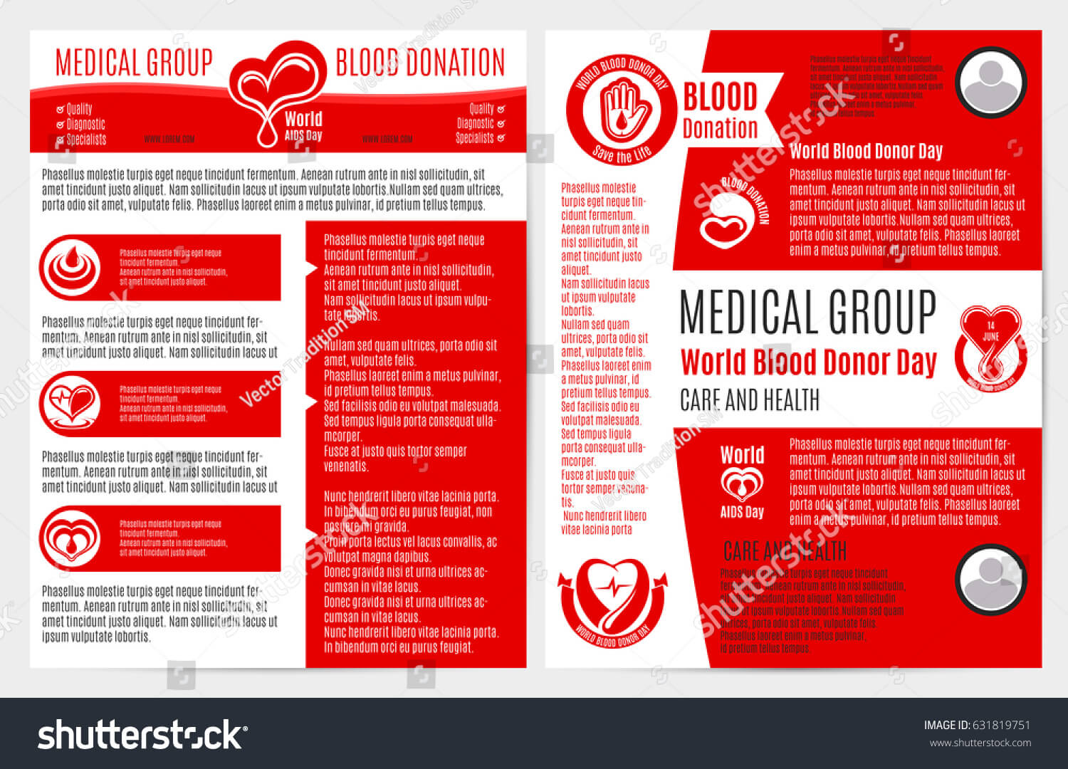 Blood Donation Medical Brochure Poster Template Stock Vector With Hiv Aids Brochure Templates