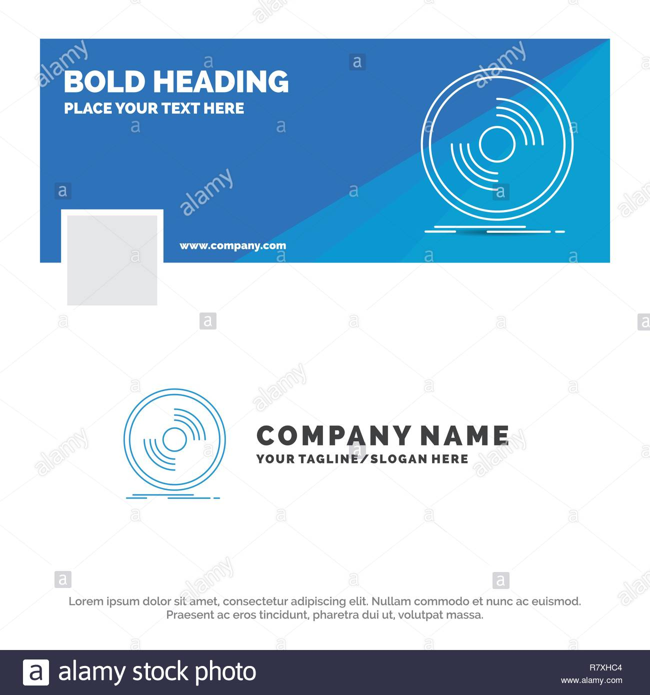 Blue Business Logo Template For Disc, Dj, Phonograph, Record Throughout Vinyl Banner Design Templates