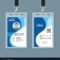 Blue Curve Wave Id Card Design Template With Regard To Media Id Card Templates