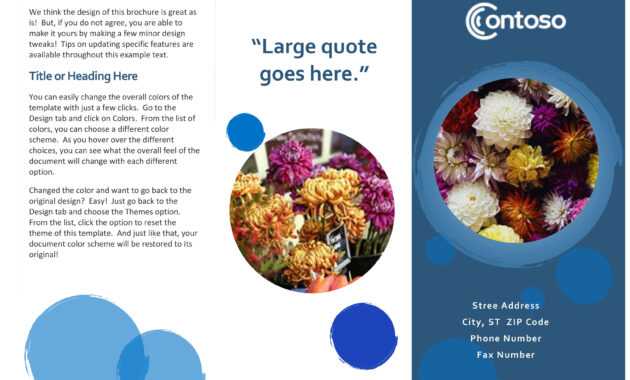 Blue Spheres Brochure inside Office Word Brochure Template