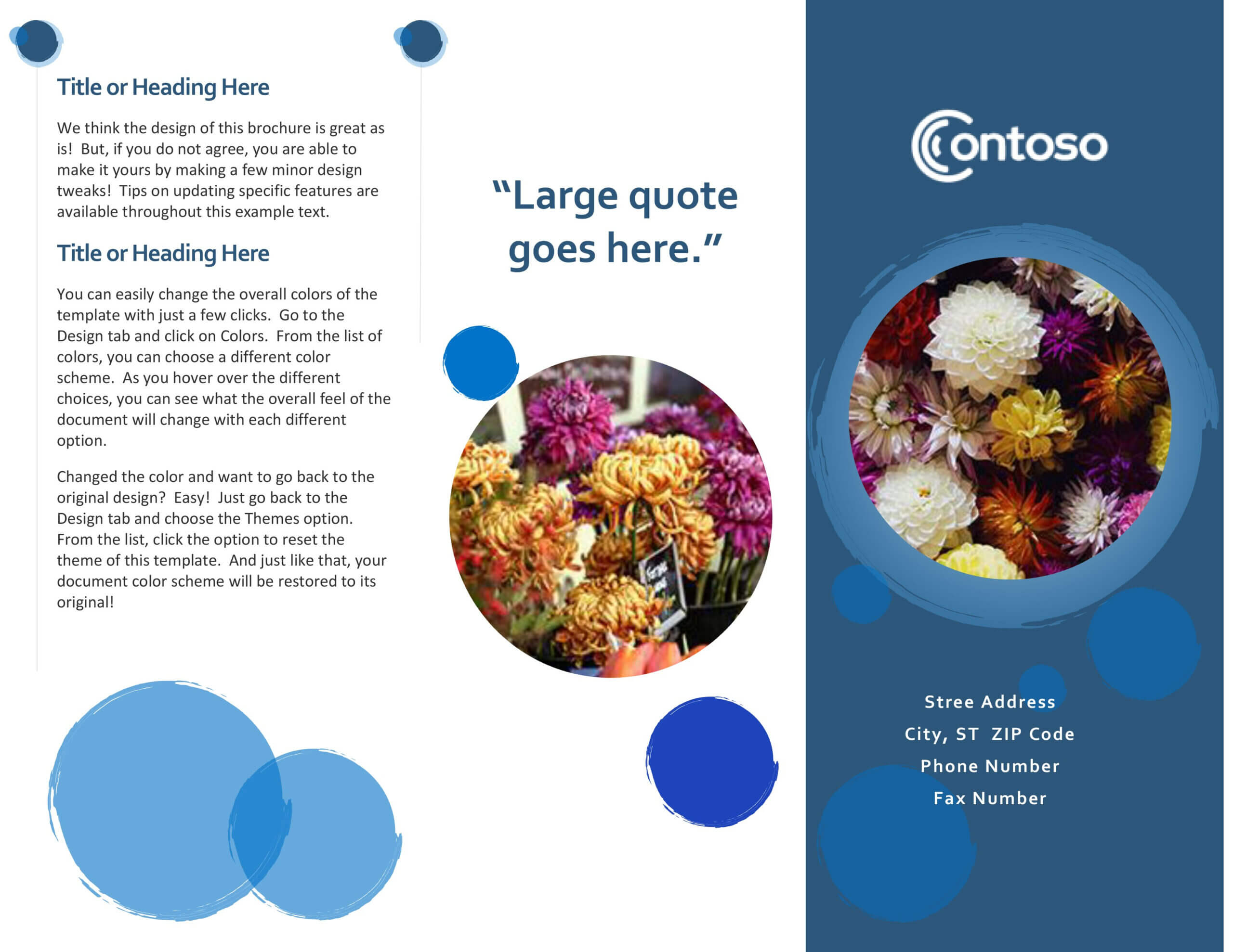 Blue Spheres Brochure Inside Office Word Brochure Template