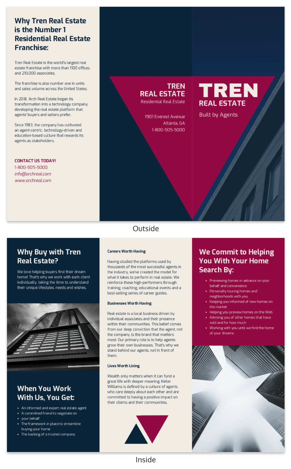Bold Real Estate Tri Fold Brochure Template With Regard To Training Brochure Template
