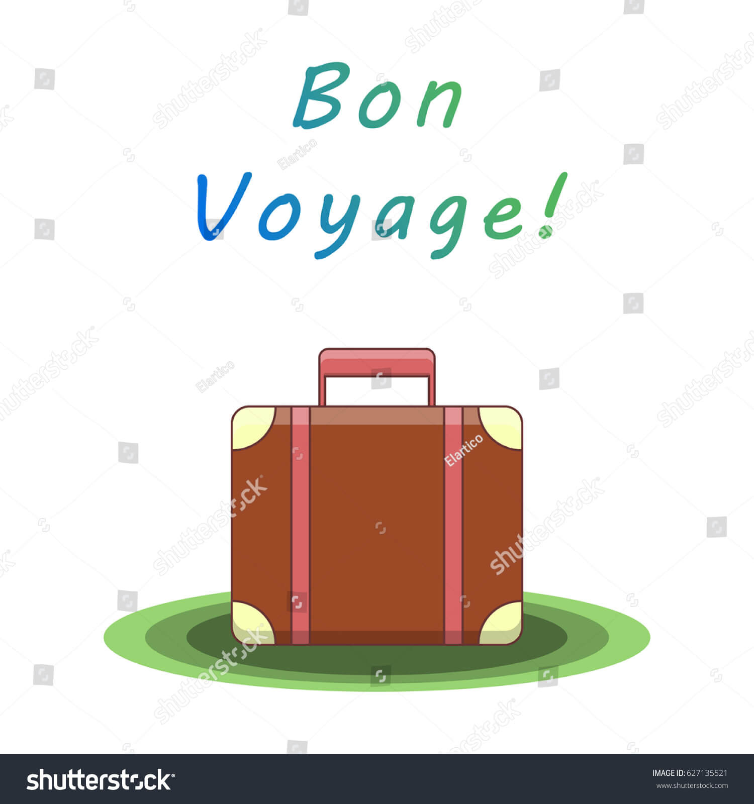 Bon Voyage Suitcase Traveling Template Card Stock Vector Intended For Bon Voyage Card Template