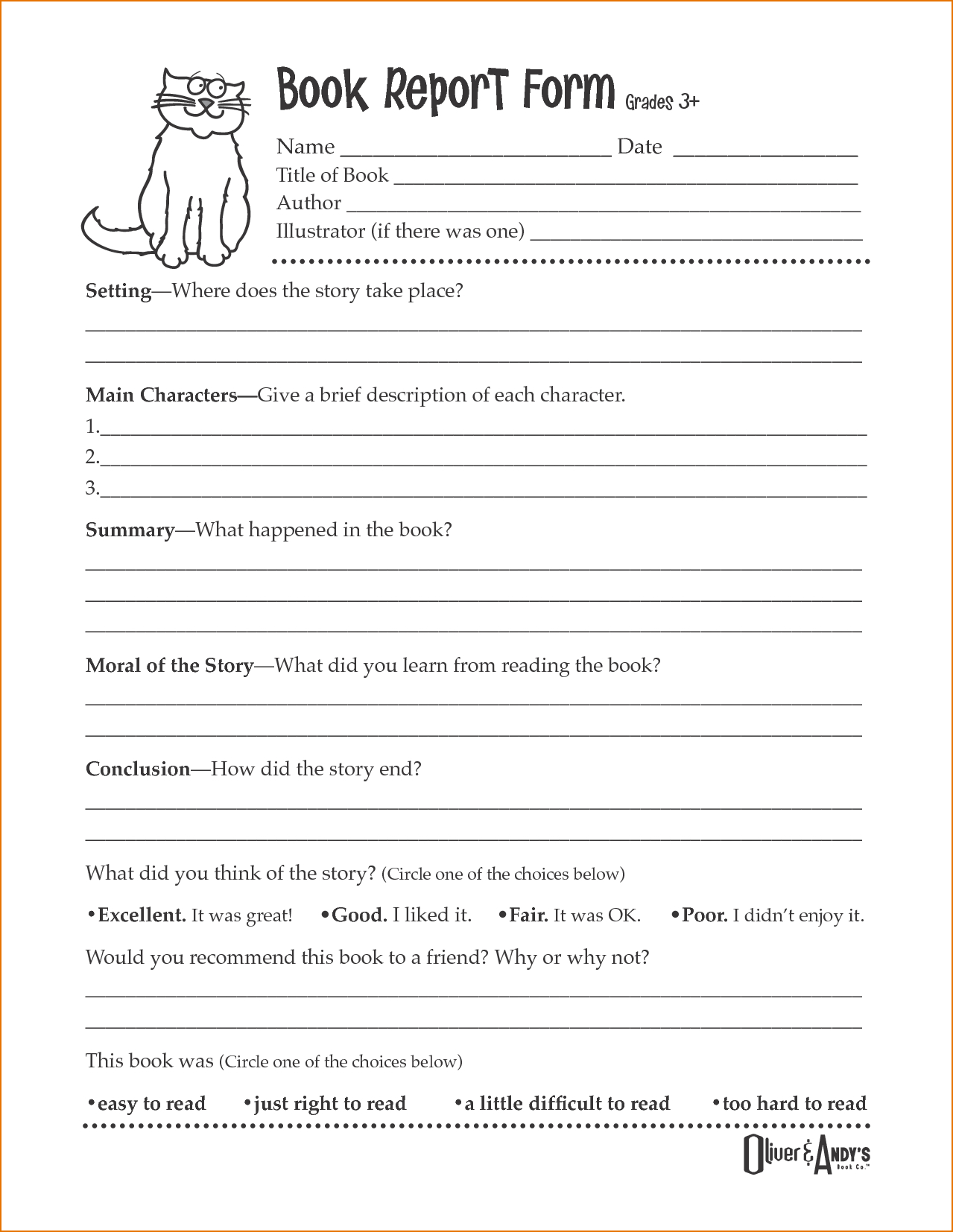 Book Report Format – Zimer.bwong.co With Book Report Template 6Th Grade
