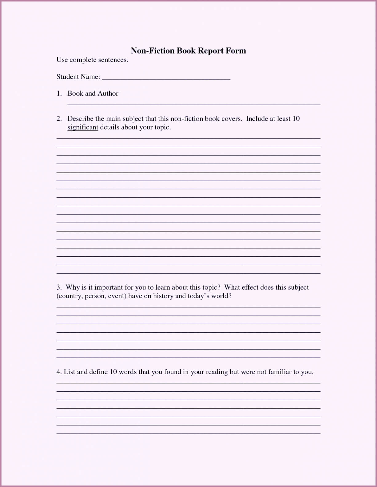Book Report Grade 5 – Term Paper Example January 2020 With Regard To Country Report Template Middle School