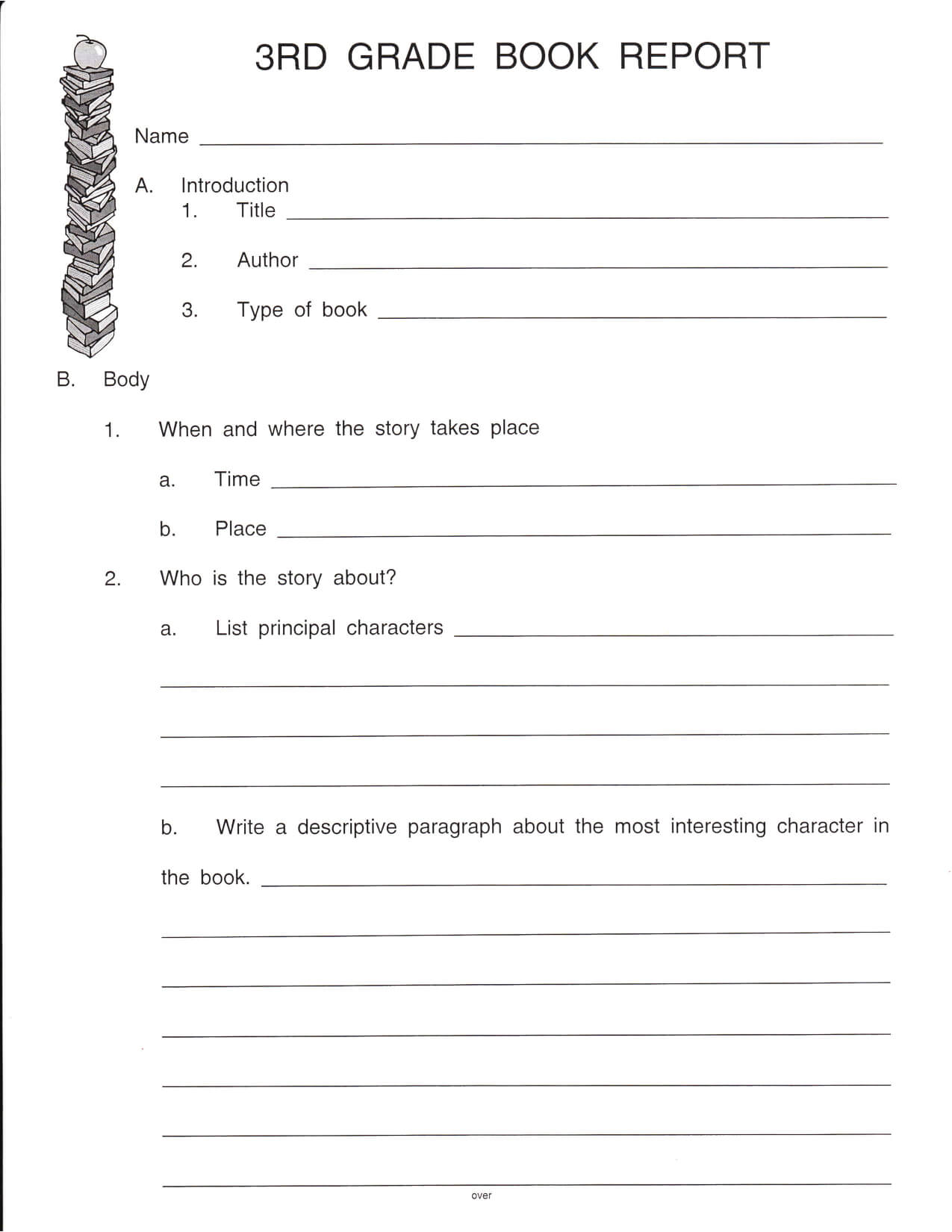 Book Report – Great Help Teaching How To Put A Report Pertaining To Book Report Template Grade 1