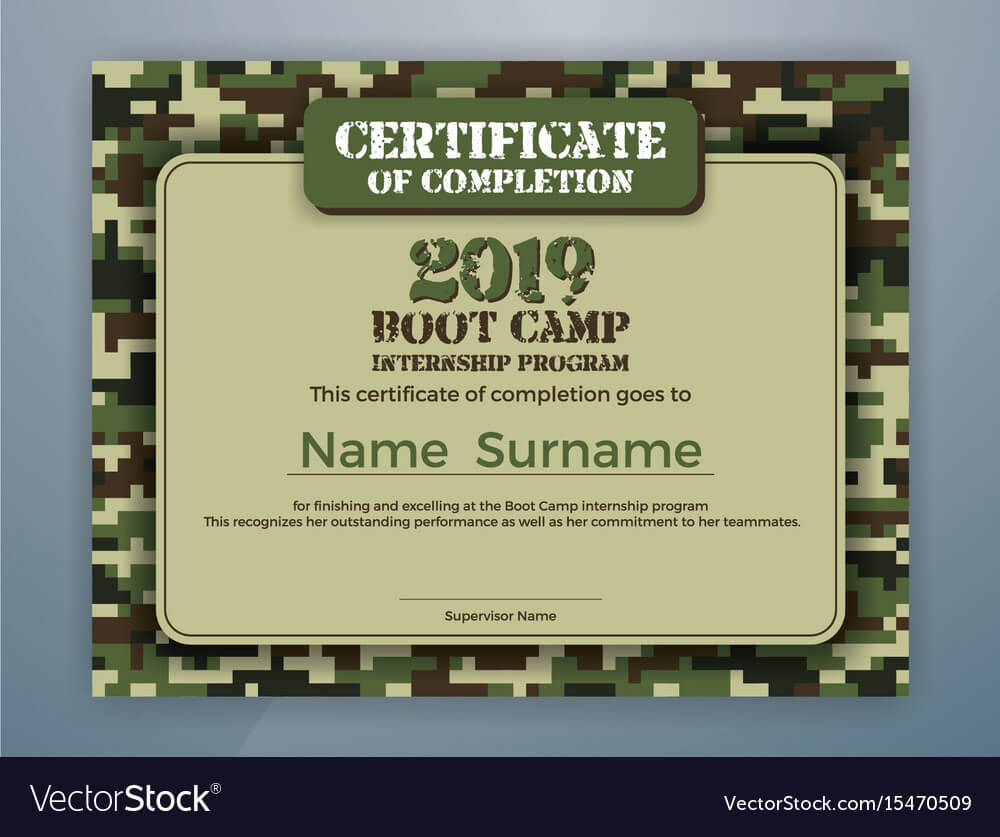 Boot Camp Internship Program Certificate Template With Regard To Boot Camp Certificate Template