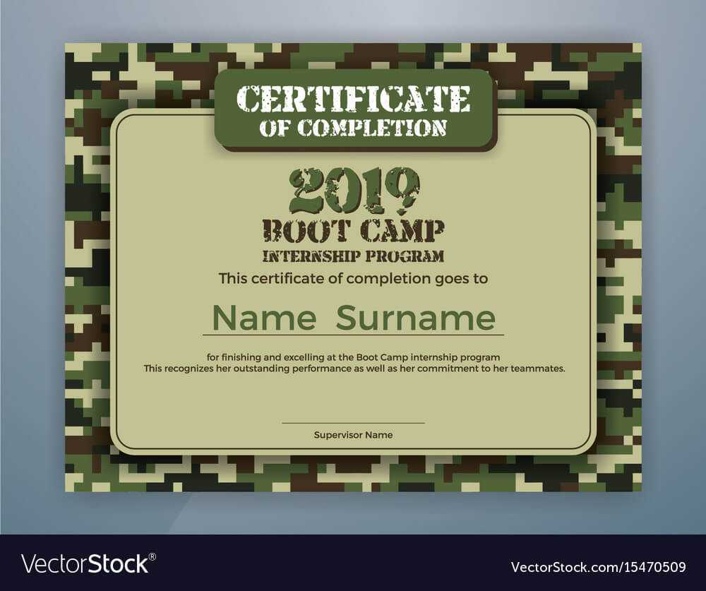 Boot Camp Internship Program Certificate Template With Regard To Boot Camp Certificate Template