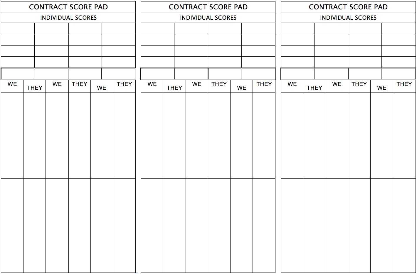 Bridge Score Cards – Byte Insight Regarding Bridge Score Card Template