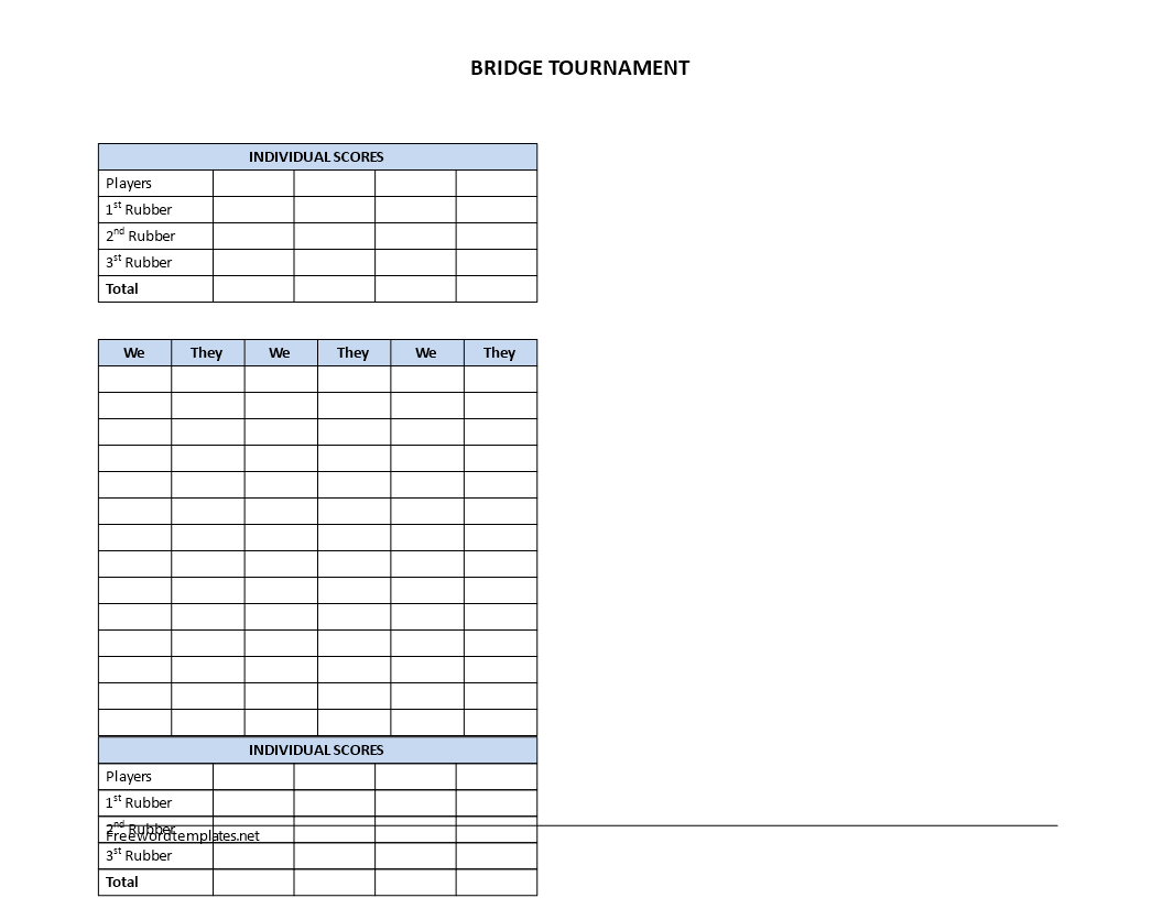 Bridge Score Sheet | Templates At Allbusinesstemplates In Bridge Score Card Template