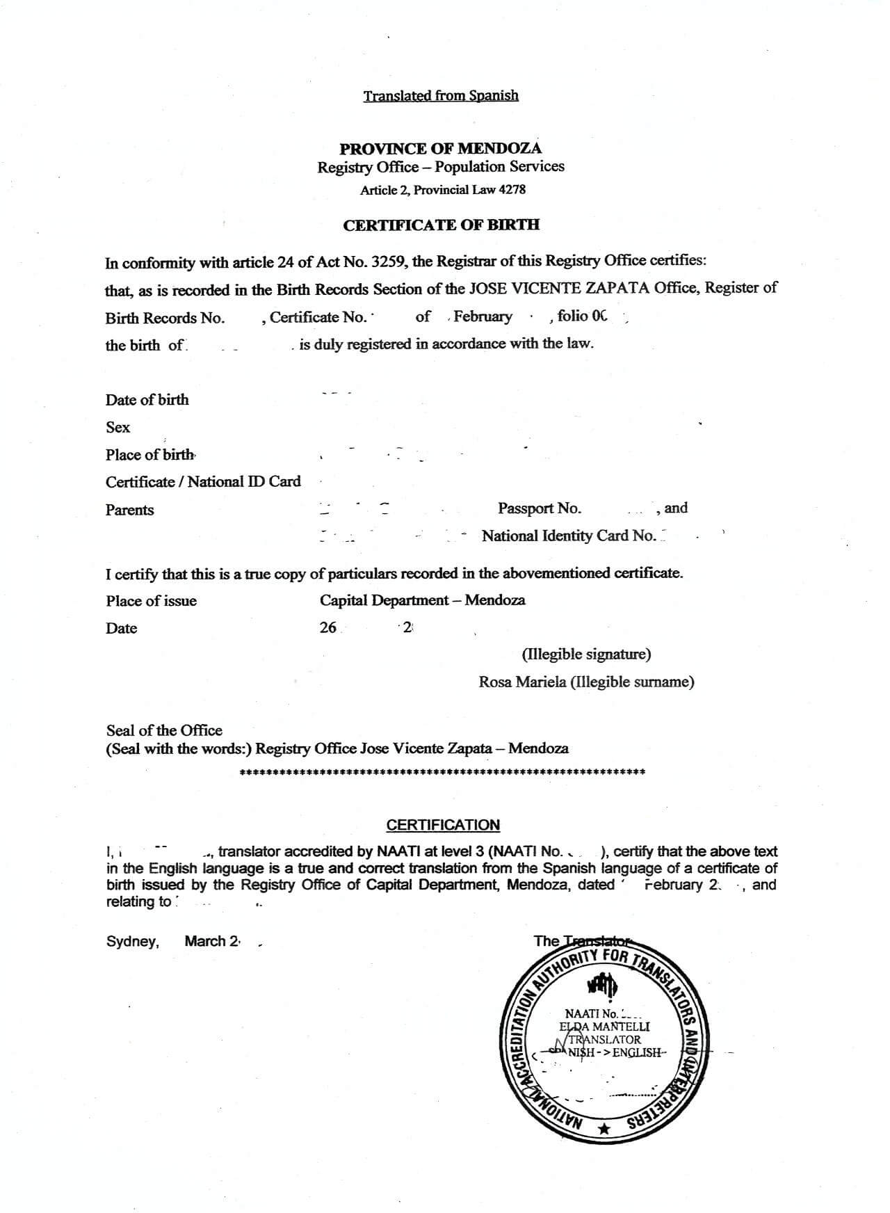 Bridginggap [Licensed For Non Commercial Use Only] / Assignments Inside Mexican Marriage Certificate Translation Template