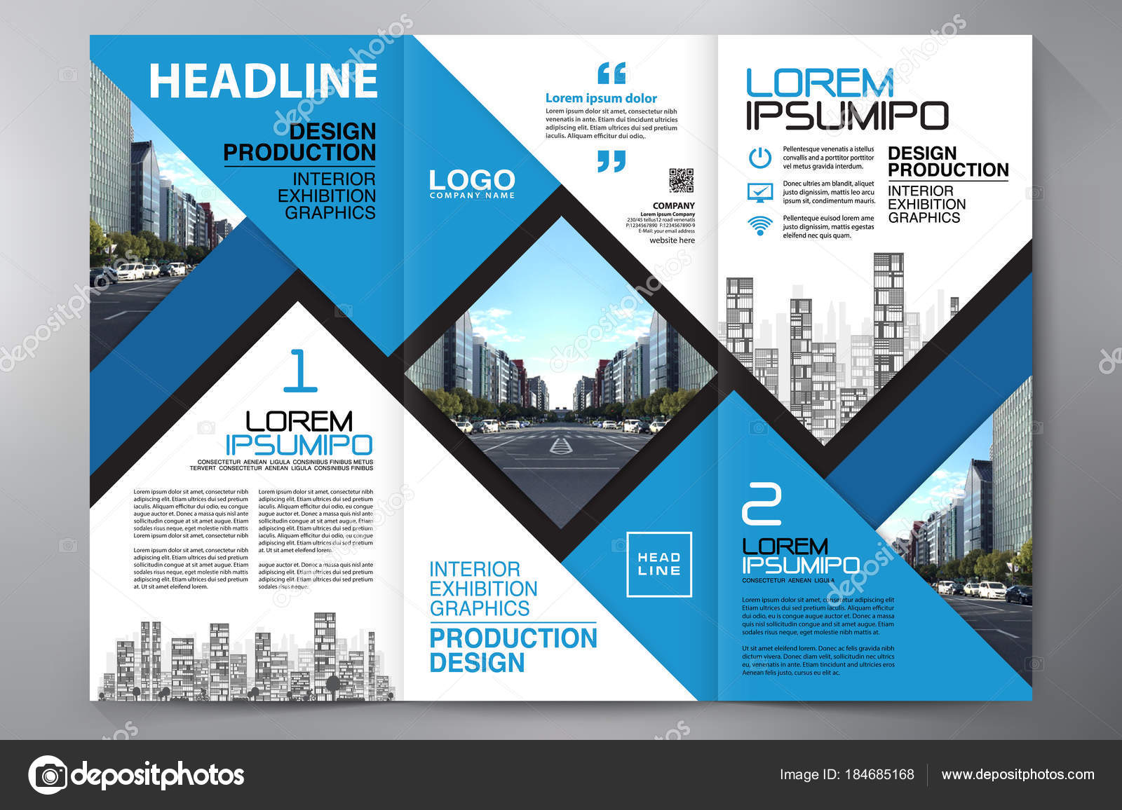 Brochure 3 Fold Flyer Design A4 Template. — Stock Vector With Regard To E Brochure Design Templates