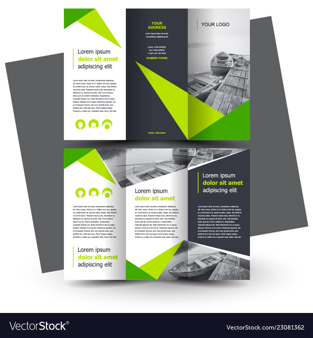 Brochure Design Template Creative Tri Fold Green With E Brochure Design Templates