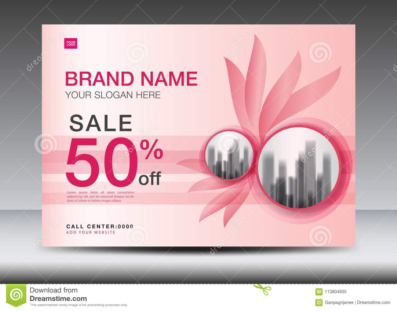 Brochure Flyer For Cosmetics, Banner Design Template Vector Regarding Advertising Card Template