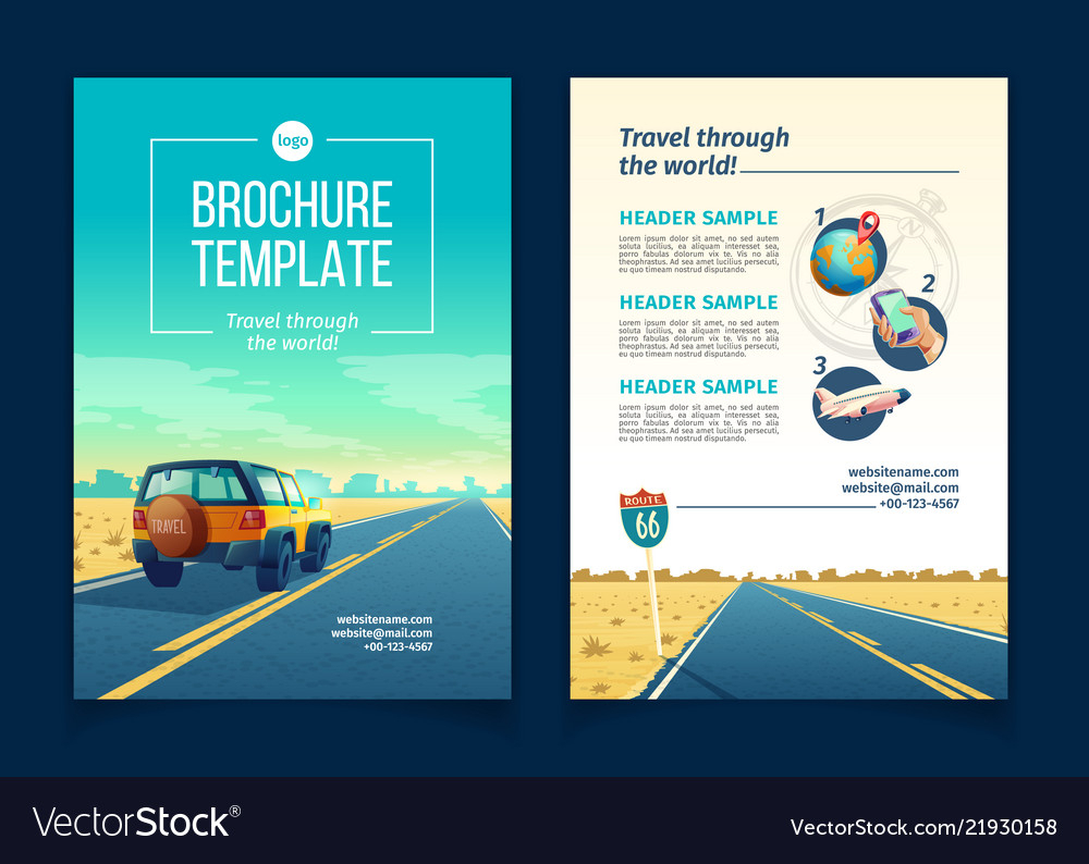 Brochure Template With Tourist Concept Throughout Travel And Tourism Brochure Templates Free