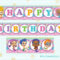 Bubble Guppies Happy Birthday Banner - Printable Pdf Banner with regard to Bubble Guppies Birthday Banner Template