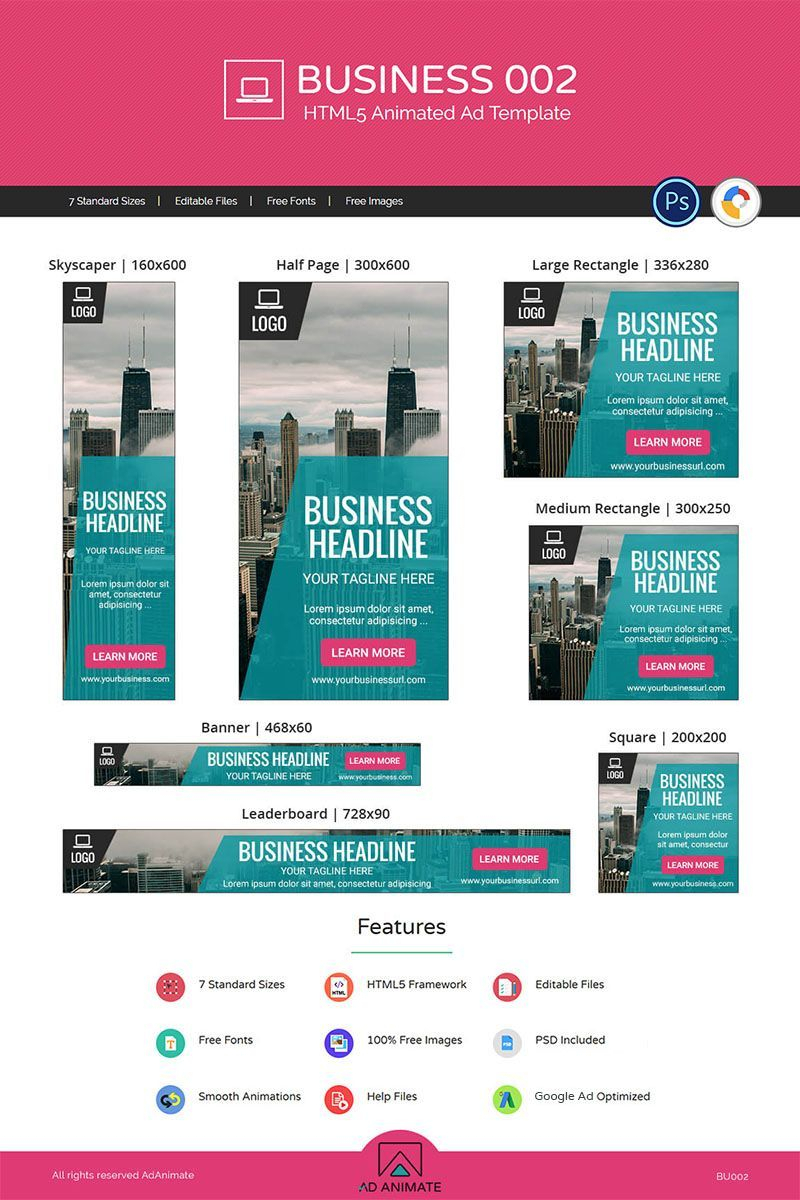 Business 002 - Html5 Ad Animated Banner #71312 | Web Banner Inside Animated Banner Template